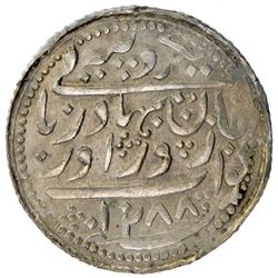 RADHANPUR: Zorawar Khan, 1825-1874, AR rupee (11.50g), Radhanpur, 1871//AH1288