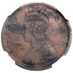BRITISH INDIA: Victoria, Queen, 1837-1876, AE 1/2 pice, 1862(c)