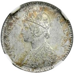 BRITISH INDIA: Victoria, Queen, 1837-1876, AR 2 annas, 1862(c)