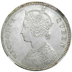 BRITISH INDIA: Victoria, Queen, 1837-1876, AR 1/4 rupee, 1862(c)