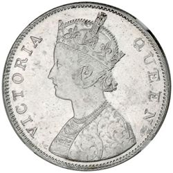 BRITISH INDIA: Victoria, Queen, 1837-1876, AR rupee, 1862(b)