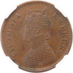 BRITISH INDIA: Victoria, Empress, 1876-1901, AE 1/2 pice, 1896(c)