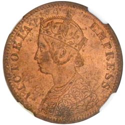 BRITISH INDIA: Victoria, Empress, 1876-1901, AE 1/4 anna, 1882(c)