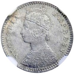 BRITISH INDIA: Victoria, Empress, 1876-1901, AR 2 annas, 1887C