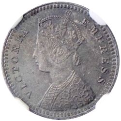 BRITISH INDIA: Victoria, Empress, 1876-1901, AR 2 annas, 1889-C