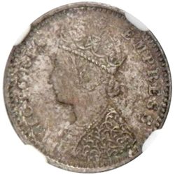 BRITISH INDIA: Victoria, Empress, 1876-1901, AR 2 annas, 1897-B