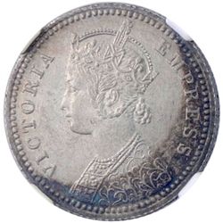BRITISH INDIA: Victoria, Empress, 1876-1901, AR 1/4 rupee, 1888-C