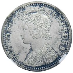 BRITISH INDIA: Victoria, Empress, 1876-1901, AR 1/4 rupee, 1892B