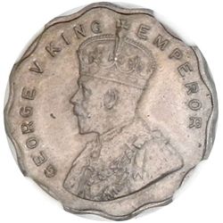 BRITISH INDIA: George V, 1910-1936, 1 anna, 1929(c)