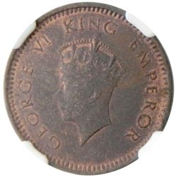 BRITISH INDIA: George VI, 1936-1952, AE 1/2 pice, 1938(c)