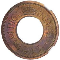 BRITISH INDIA: George VI, 1936-1947, AE pice, 1945-L