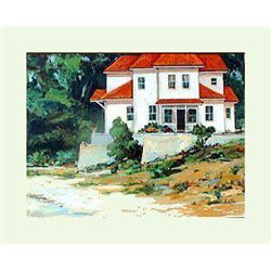 Villa on the Beach by Baker-Oil Signed