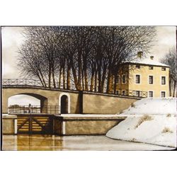 Jacques Deperthes Signed Art Print Winter Landscape