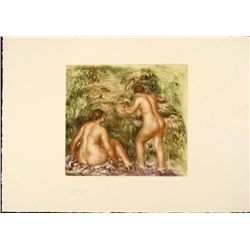 Renoir Colored Etching Art Print - Nues de Dos