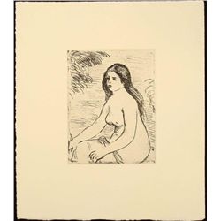 Renoir Etching Art Print - Seated Nude