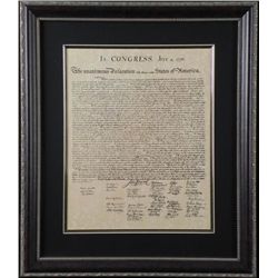 Declaration of Independence Antiqued Framed Print