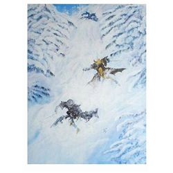 Annie Lee Jammin' da Chute Skiing Art Print