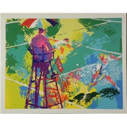 LeRoy Neiman Signed Tennis Art Print Sudden Death 1973