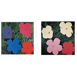 2 Different Andy Warhol Art Prints: Flowers II & III