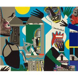 Romare Bearden: Sorcerer's Village II Serigraph