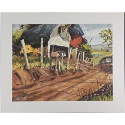 Lindstrom Art Print Rural Country Road & Barns