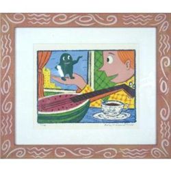 Framed Rodney Greenblat Watermelon Man Serigraph Print