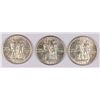 Image 1 : RARE! 1938 BOONE P,D AND S COMMEM HALF DOLLAR SET,  MS-65  ONLY 2100 PRODUCED