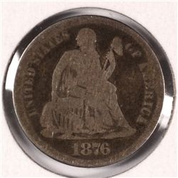 1876-CC SEATED DIME G/VG