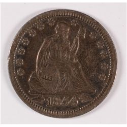 1854 SEATED QUARTER XF-45