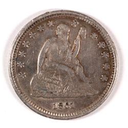 1861 SEATED QUARTER XF-45