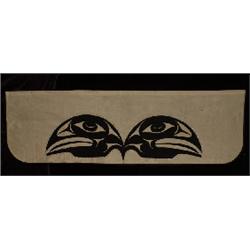 Applique Button Blanket Panel Eagle Design with Shell Buttons 96" L.x 30" W. Salmon House Collect…