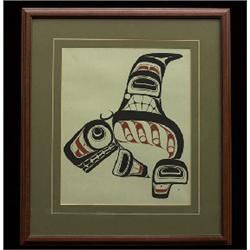 Robert Davidson "Killerwhale" 1970 Edition of 300 Framed 22"x 19 1/2"  Good Condition            …
