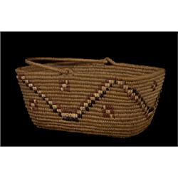 Lillooet Basket with Handles 12" L. 7 1/4" W. 5 1/2" H.  Fine Condition                          …