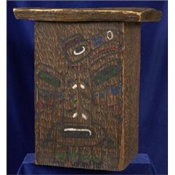 Old Northwest Coast Painted Cedar Storage Box 21 1/2" H. 18" W. 14 1/2" L.  Good Condition       …