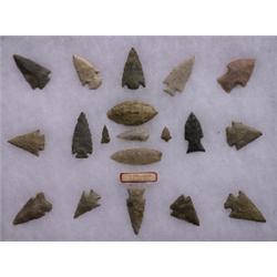 Seventeen Flint Arrowheads and Stabbing Spears Salishan, B.C.  Fine Condition                    …