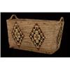 Large Handled Gathering Basket with Diamond Imbrication 24" L. 17" W. 15" H.  Fair Condition     …