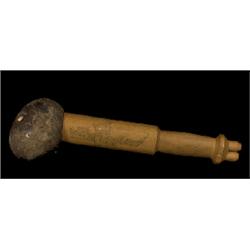 Northwest Coast Stone Club with Wood Handle 14 1/2" H.  Good Condition                           …