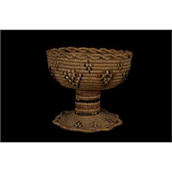 Thompson River Pedestal Basket with Crenulated Rim 7" D. 5 1/2" H.  Fine Condition               …