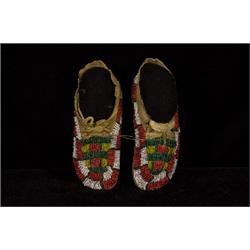 Pair of Sioux Fully Beaded Child's Moccasins  Fine Condition                                     …