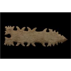 Prehistoric Ceremonial Eccentric Flint Knife with Complete Documentation 8 1/2" L.  Fine Conditio…