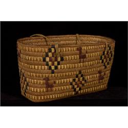 Fine Thompson River Zoomorphic Figured Carry Basket 14" L. 7 1/2" H. 6 1/2" W.  Fine Condition   …