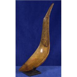 Finely Carved Tlingit Sheep Horn Spoon ca. 1870 Collected in 1972  11 1/4" L.  Good Condition    …