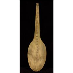 Carved and Incised Athabascan Sheep Horn Ladle 12" L.  Fine Condition                            …