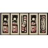 Haida Chief Edenshaw Limited Edition of 19 Silkscreen Pentych Killer Whale Signed 38"x 15"  Excel…