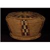 Superb Thompson River Tightly Coiled Circular Lidded Basket 7 1/2" D. 4" H.  Fine Condition      …