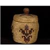 Fully Imbricated Salish Nob Top Storage Basket 11" H. 8" D.  Fine Condition                      …
