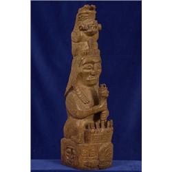 Bear, Shaman and Whale Figured Totem by Alex Julian 24 1/2" H.  Good Condition                   …