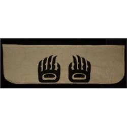 Applique Button Blanket Panel Bear Claw Design with Shell Buttons 96" L.x 30" W. Salmon House Col…