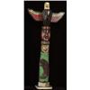 Old Painted Totem Signed Don Austin, New Hazelton B.C. ca. 1930-1940  36 1/2" H.  Fair Condition …