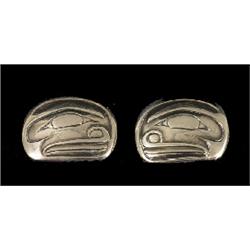 Bill Reid Carved Pair of Cuff Links One Signed "Reid" and One Signed "Haida Art"  Presented July …